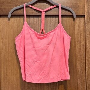 CALIA by Carrie Underwood Pink Ribbed Strappy Crop Tank